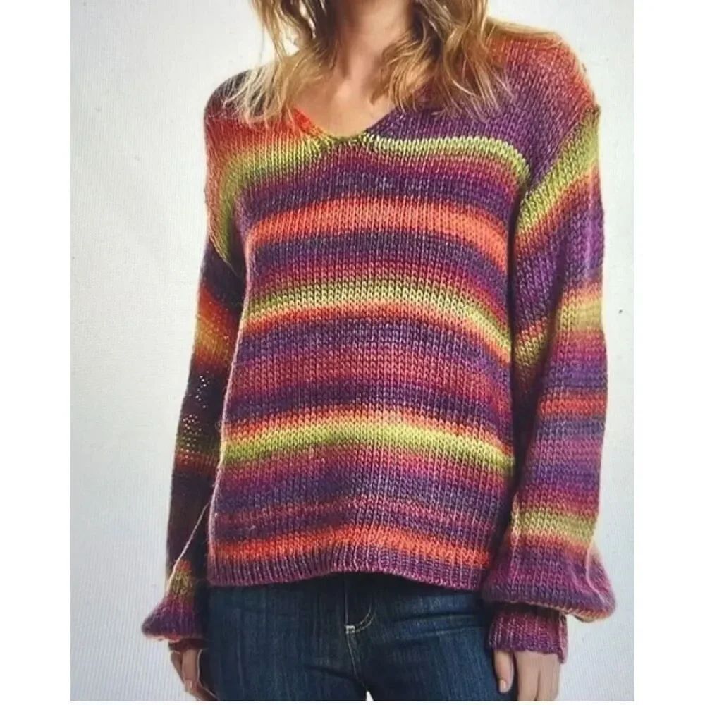 Vince Camuto striped wool blend sweater size M